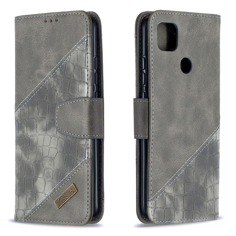 For Xiaomi Redmi 9C Matching Color Crocodile Texture Horizontal Flip PU Leather Case with Wallet & Holder & Card Slots