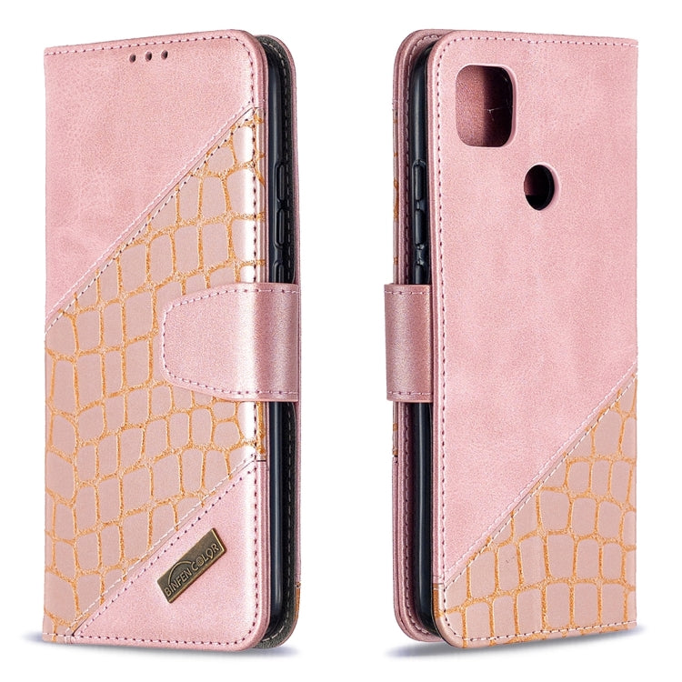 For Xiaomi Redmi 9C Matching Color Crocodile Texture Horizontal Flip PU Leather Case with Wallet & Holder & Card Slots