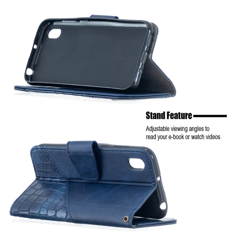 For Huawei Y5(2019) Matching Color Crocodile Texture Horizontal Flip PU Leather Case with Wallet & Holder & Card Slots