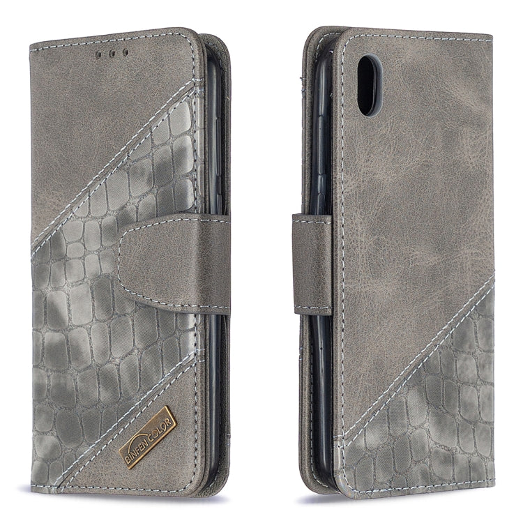For Huawei Y5(2019) Matching Color Crocodile Texture Horizontal Flip PU Leather Case with Wallet & Holder & Card Slots