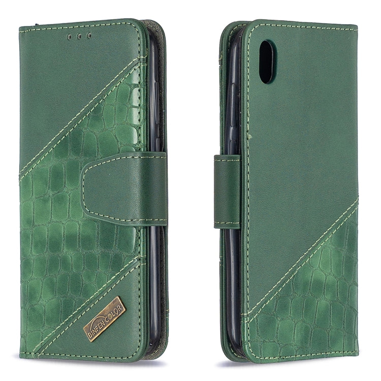 For Huawei Y5(2019) Matching Color Crocodile Texture Horizontal Flip PU Leather Case with Wallet & Holder & Card Slots