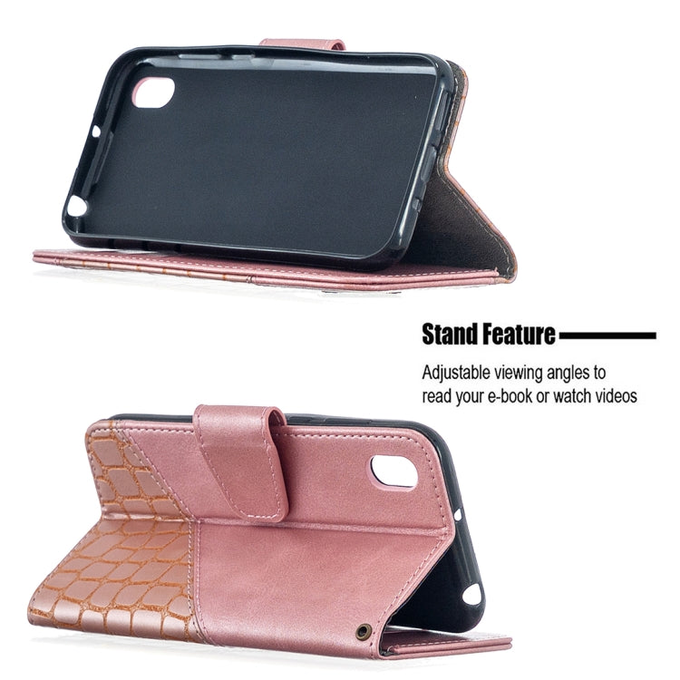 For Huawei Y5(2019) Matching Color Crocodile Texture Horizontal Flip PU Leather Case with Wallet & Holder & Card Slots