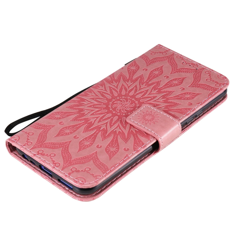 For Xiaomi Redmi 9 Sun Embossing Pattern Horizontal Flip Leather Case with Card Slot & Holder & Wallet & Lanyard