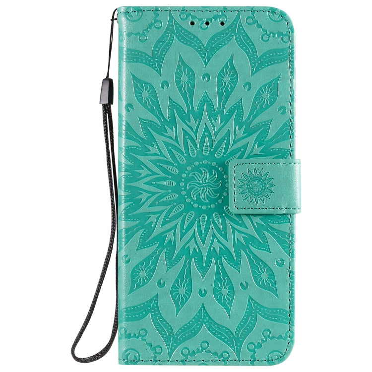 For Xiaomi Redmi 9 Sun Embossing Pattern Horizontal Flip Leather Case with Card Slot & Holder & Wallet & Lanyard