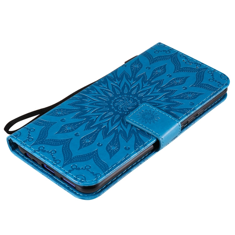 For Xiaomi Redmi 9 Sun Embossing Pattern Horizontal Flip Leather Case with Card Slot & Holder & Wallet & Lanyard