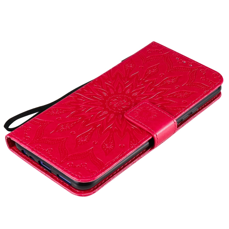 For Xiaomi Redmi 9 Sun Embossing Pattern Horizontal Flip Leather Case with Card Slot & Holder & Wallet & Lanyard