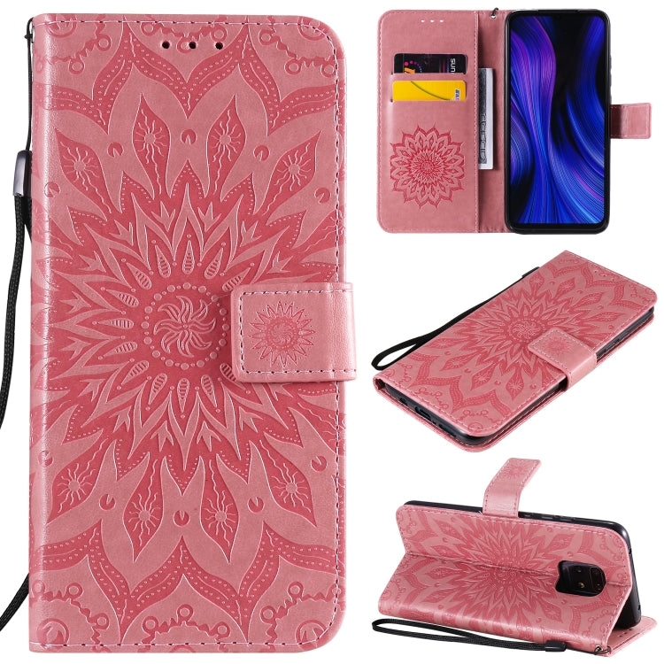 For Xiaomi Redmi 10X 5G / 10X Pro 5G Sun Embossing Pattern Horizontal Flip Leather Case with Card Slot & Holder & Wallet & Lanyard