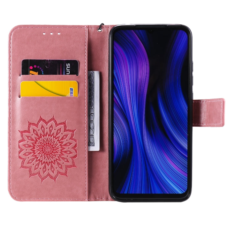 For Xiaomi Redmi 10X 5G / 10X Pro 5G Sun Embossing Pattern Horizontal Flip Leather Case with Card Slot & Holder & Wallet & Lanyard