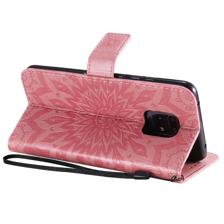 For Xiaomi Redmi 10X 5G / 10X Pro 5G Sun Embossing Pattern Horizontal Flip Leather Case with Card Slot & Holder & Wallet & Lanyard