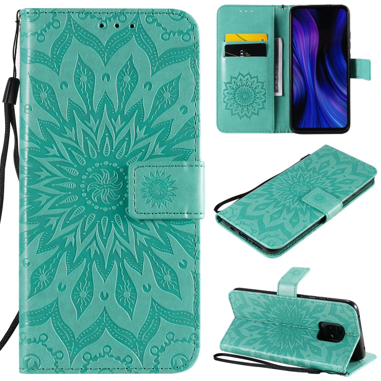 For Xiaomi Redmi 10X 5G / 10X Pro 5G Sun Embossing Pattern Horizontal Flip Leather Case with Card Slot & Holder & Wallet & Lanyard