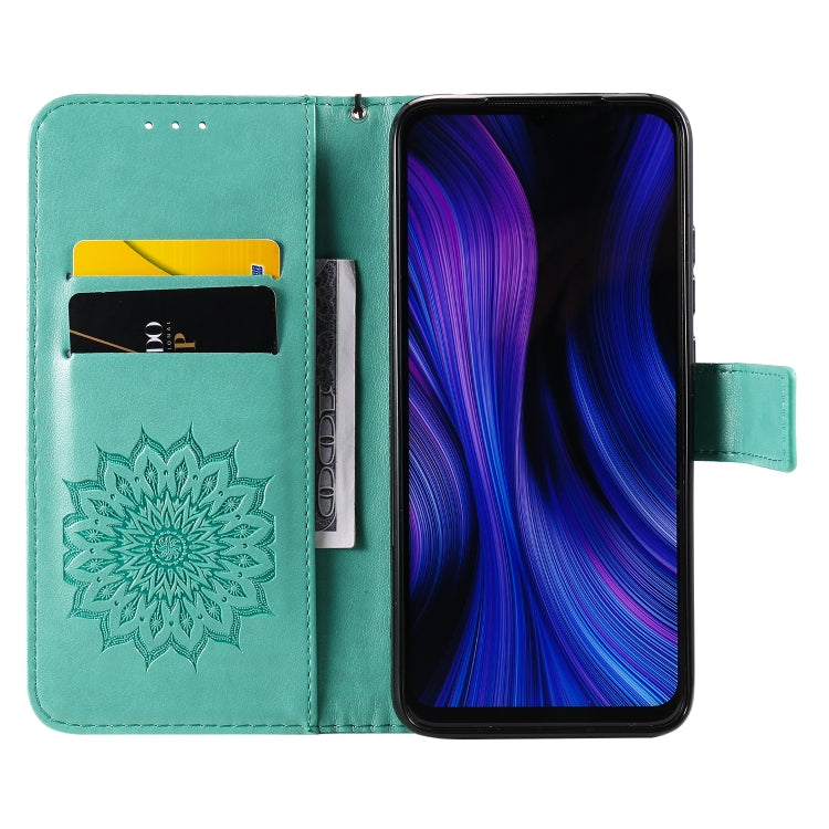 For Xiaomi Redmi 10X 5G / 10X Pro 5G Sun Embossing Pattern Horizontal Flip Leather Case with Card Slot & Holder & Wallet & Lanyard