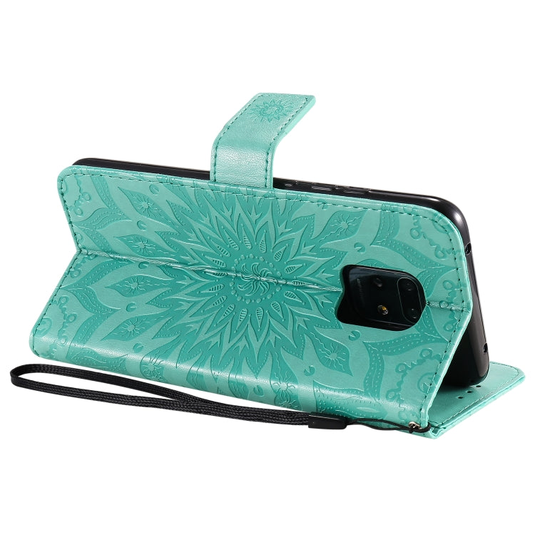 For Xiaomi Redmi 10X 5G / 10X Pro 5G Sun Embossing Pattern Horizontal Flip Leather Case with Card Slot & Holder & Wallet & Lanyard