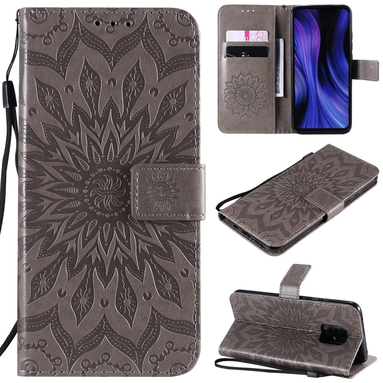 For Xiaomi Redmi 10X 5G / 10X Pro 5G Sun Embossing Pattern Horizontal Flip Leather Case with Card Slot & Holder & Wallet & Lanyard