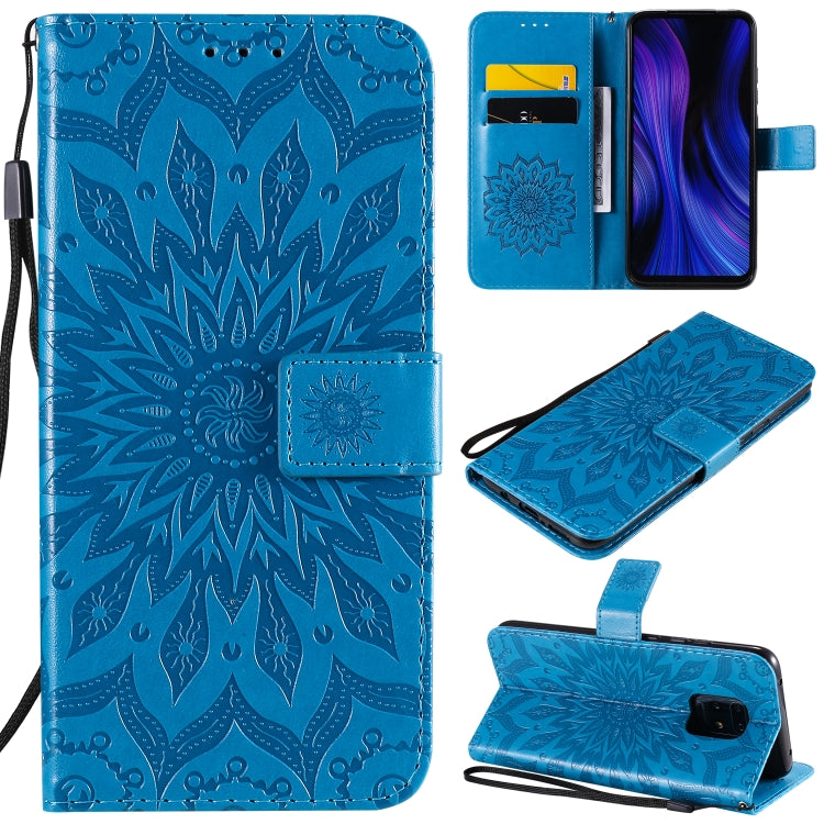 For Xiaomi Redmi 10X 5G / 10X Pro 5G Sun Embossing Pattern Horizontal Flip Leather Case with Card Slot & Holder & Wallet & Lanyard