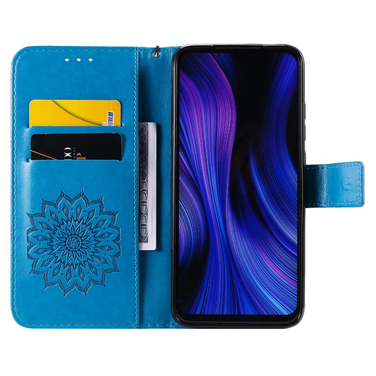 For Xiaomi Redmi 10X 5G / 10X Pro 5G Sun Embossing Pattern Horizontal Flip Leather Case with Card Slot & Holder & Wallet & Lanyard