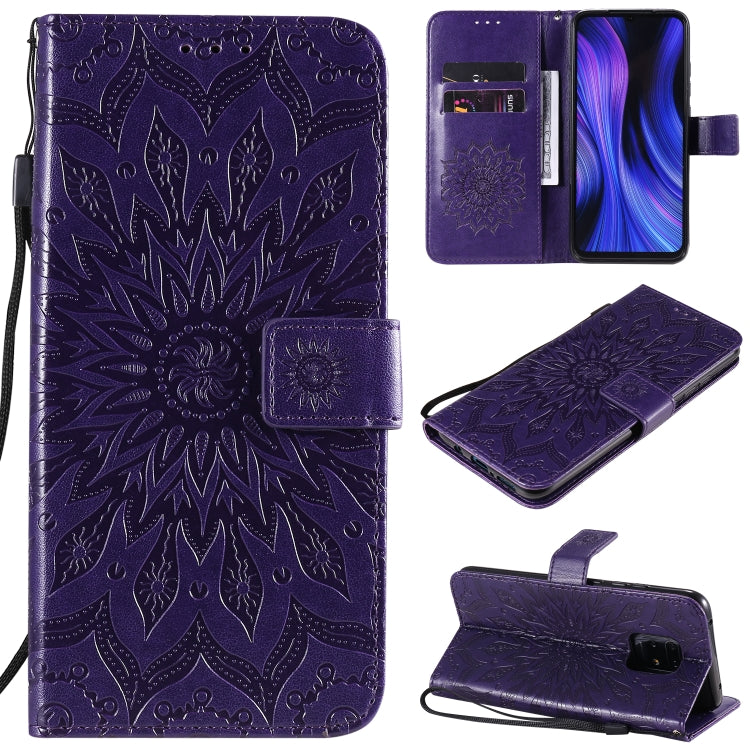 For Xiaomi Redmi 10X 5G / 10X Pro 5G Sun Embossing Pattern Horizontal Flip Leather Case with Card Slot & Holder & Wallet & Lanyard