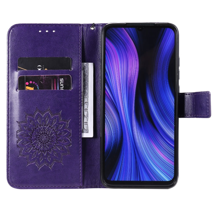 For Xiaomi Redmi 10X 5G / 10X Pro 5G Sun Embossing Pattern Horizontal Flip Leather Case with Card Slot & Holder & Wallet & Lanyard
