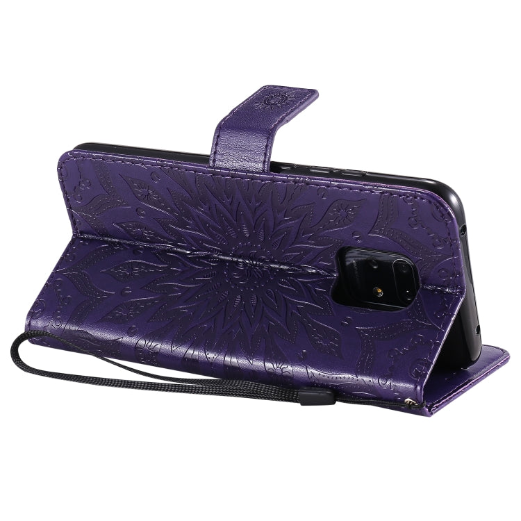 For Xiaomi Redmi 10X 5G / 10X Pro 5G Sun Embossing Pattern Horizontal Flip Leather Case with Card Slot & Holder & Wallet & Lanyard