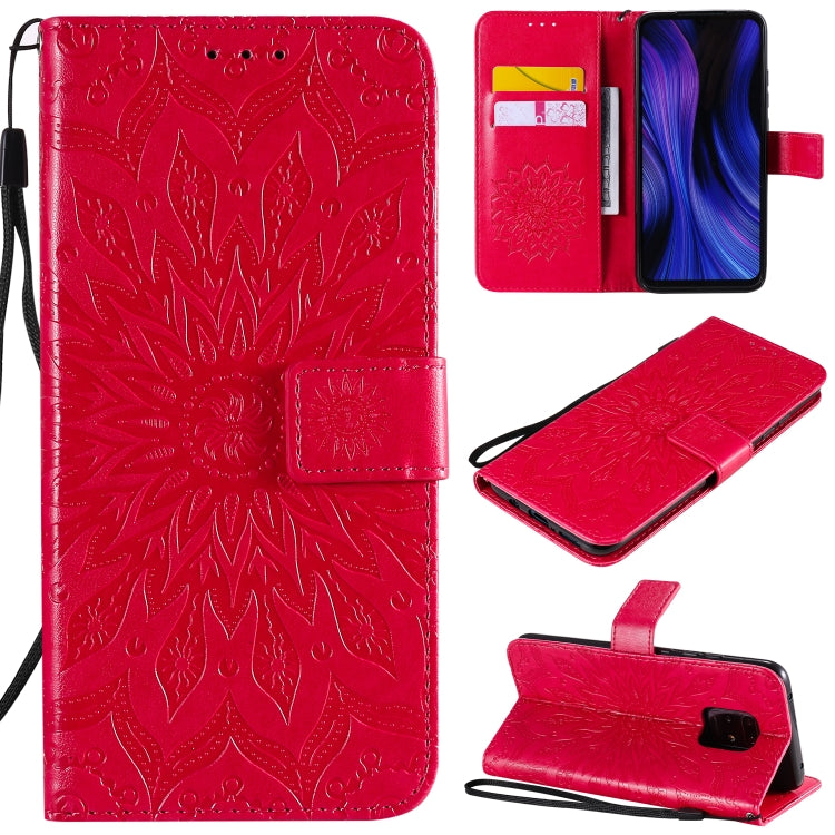 For Xiaomi Redmi 10X 5G / 10X Pro 5G Sun Embossing Pattern Horizontal Flip Leather Case with Card Slot & Holder & Wallet & Lanyard