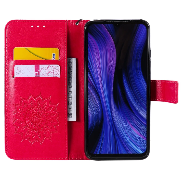 For Xiaomi Redmi 10X 5G / 10X Pro 5G Sun Embossing Pattern Horizontal Flip Leather Case with Card Slot & Holder & Wallet & Lanyard