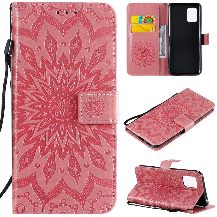 For Xiaomi Mi 10 Lite 5G Sun Embossing Pattern Horizontal Flip Leather Case with Card Slot & Holder & Wallet & Lanyard