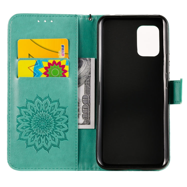 For Xiaomi Mi 10 Lite 5G Sun Embossing Pattern Horizontal Flip Leather Case with Card Slot & Holder & Wallet & Lanyard