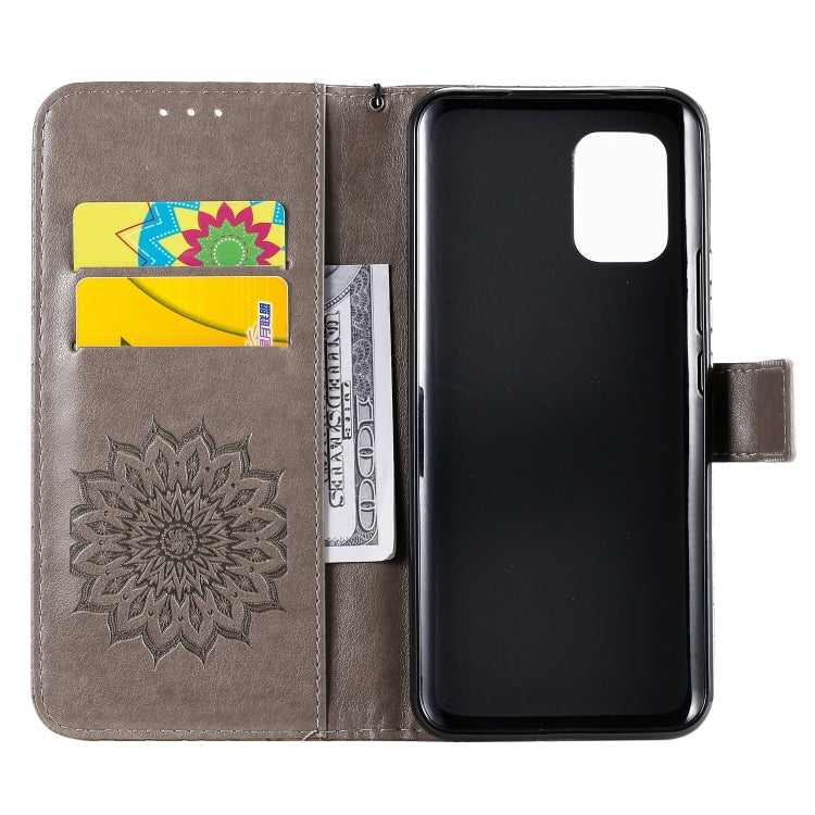 For Xiaomi Mi 10 Lite 5G Sun Embossing Pattern Horizontal Flip Leather Case with Card Slot & Holder & Wallet & Lanyard