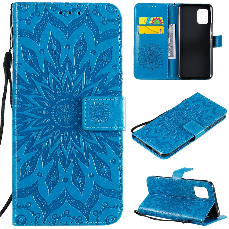 For Xiaomi Mi 10 Lite 5G Sun Embossing Pattern Horizontal Flip Leather Case with Card Slot & Holder & Wallet & Lanyard
