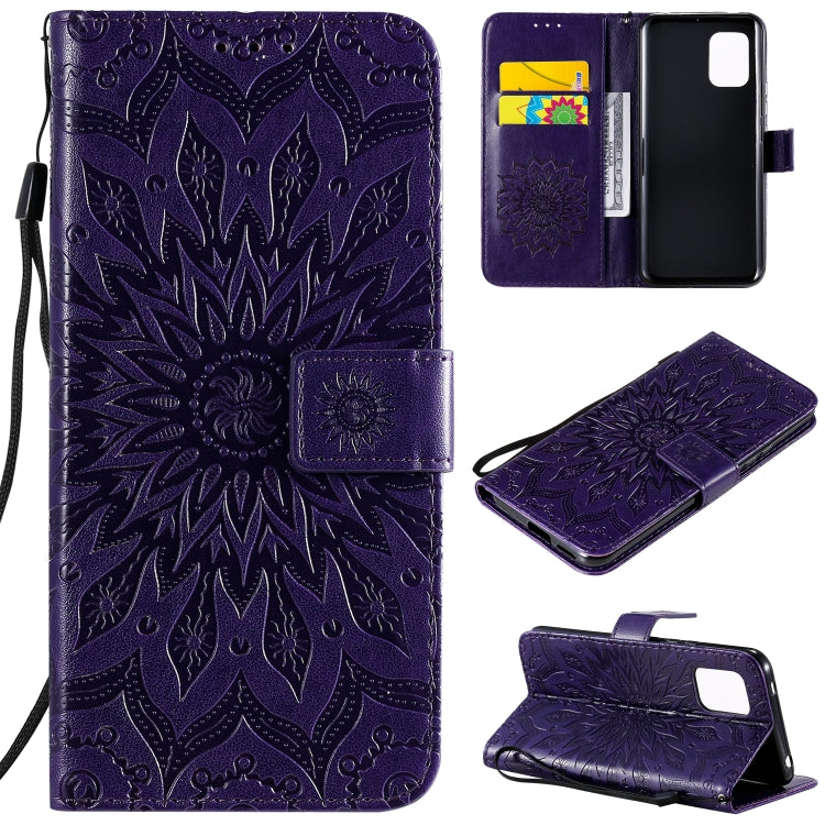 For Xiaomi Mi 10 Lite 5G Sun Embossing Pattern Horizontal Flip Leather Case with Card Slot & Holder & Wallet & Lanyard