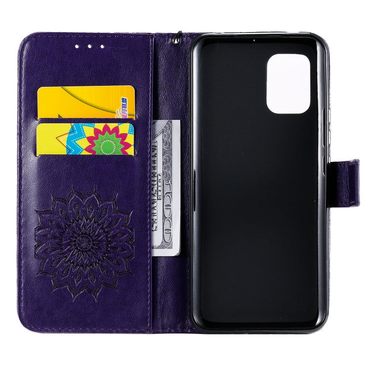 For Xiaomi Mi 10 Lite 5G Sun Embossing Pattern Horizontal Flip Leather Case with Card Slot & Holder & Wallet & Lanyard