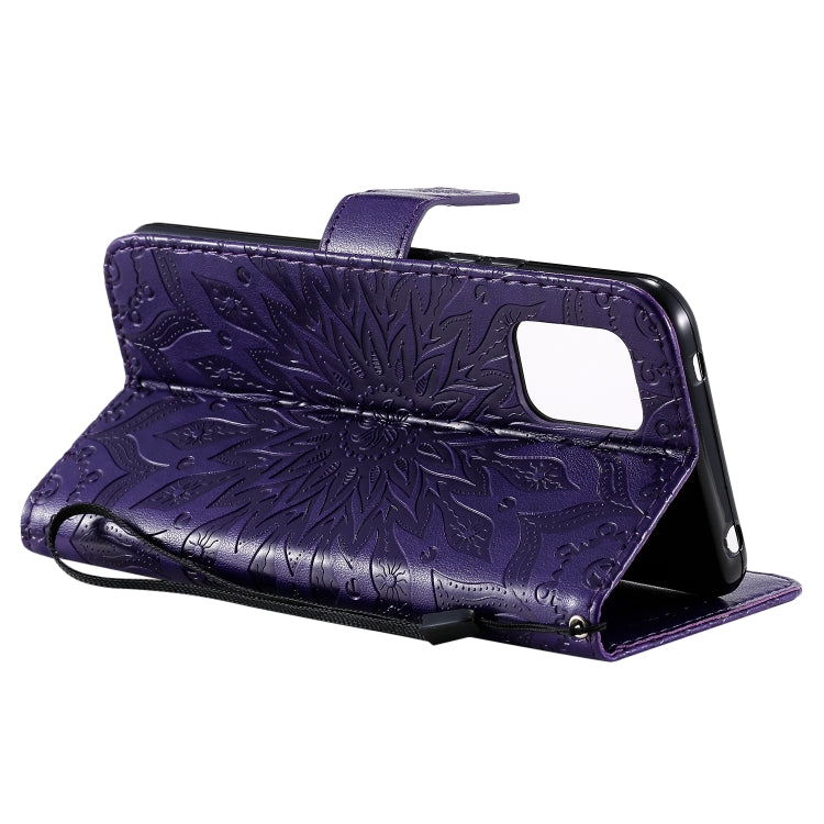 For Xiaomi Mi 10 Lite 5G Sun Embossing Pattern Horizontal Flip Leather Case with Card Slot & Holder & Wallet & Lanyard