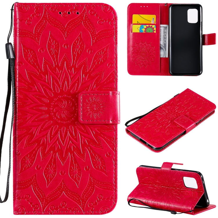 For Xiaomi Mi 10 Lite 5G Sun Embossing Pattern Horizontal Flip Leather Case with Card Slot & Holder & Wallet & Lanyard