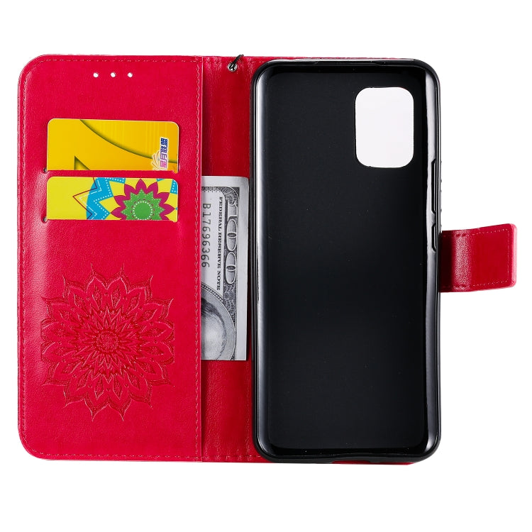 For Xiaomi Mi 10 Lite 5G Sun Embossing Pattern Horizontal Flip Leather Case with Card Slot & Holder & Wallet & Lanyard