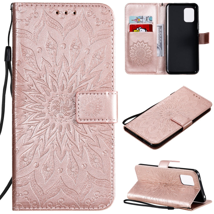 For Xiaomi Mi 10 Lite 5G Sun Embossing Pattern Horizontal Flip Leather Case with Card Slot & Holder & Wallet & Lanyard