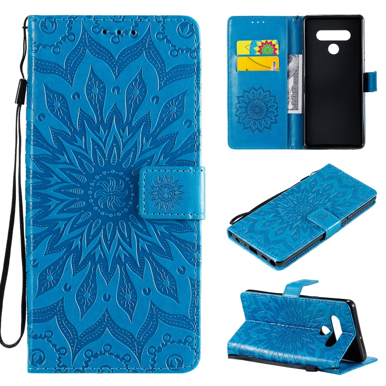 For LG Stylo 6 Pressed Printing Sunflower Pattern Horizontal Flip PU Leather Case Holder & Card Slots & Wallet & Lanyard