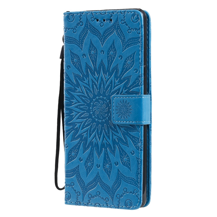 For LG Stylo 6 Pressed Printing Sunflower Pattern Horizontal Flip PU Leather Case Holder & Card Slots & Wallet & Lanyard