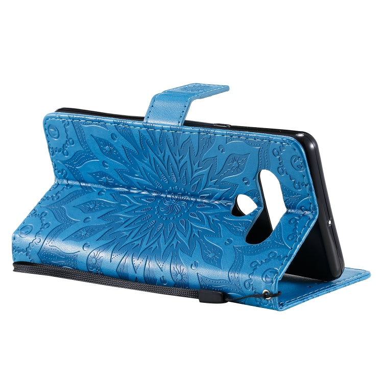 For LG Stylo 6 Pressed Printing Sunflower Pattern Horizontal Flip PU Leather Case Holder & Card Slots & Wallet & Lanyard