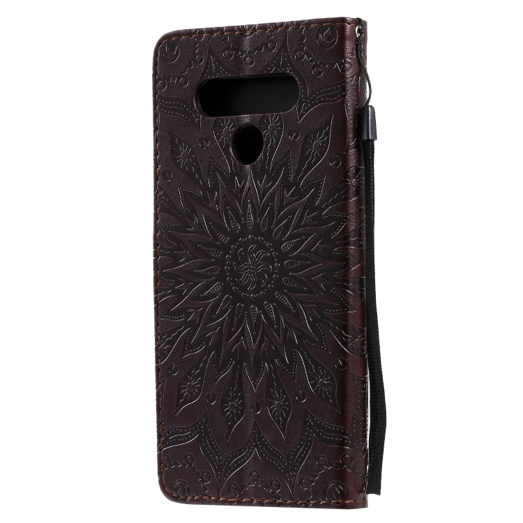 For LG Stylo 6 Pressed Printing Sunflower Pattern Horizontal Flip PU Leather Case Holder & Card Slots & Wallet & Lanyard