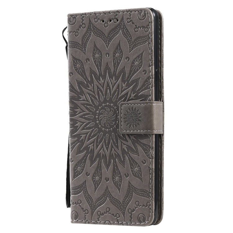 For LG Stylo 6 Pressed Printing Sunflower Pattern Horizontal Flip PU Leather Case Holder & Card Slots & Wallet & Lanyard