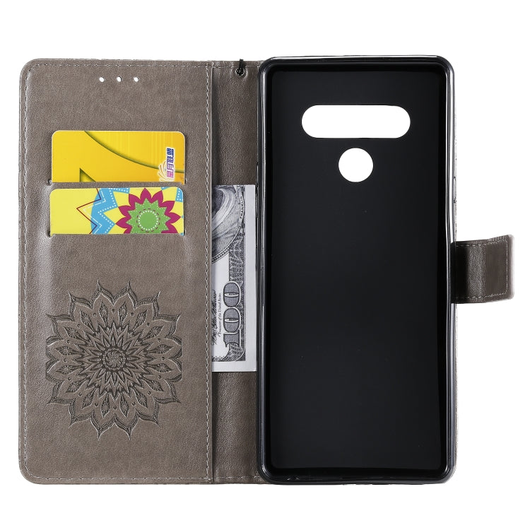For LG Stylo 6 Pressed Printing Sunflower Pattern Horizontal Flip PU Leather Case Holder & Card Slots & Wallet & Lanyard