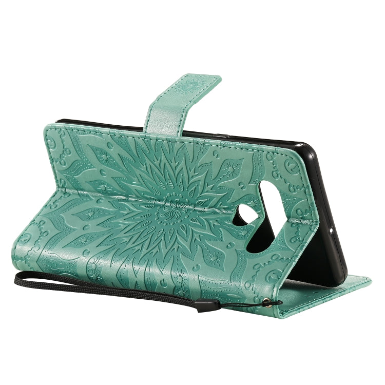 For LG Stylo 6 Pressed Printing Sunflower Pattern Horizontal Flip PU Leather Case Holder & Card Slots & Wallet & Lanyard