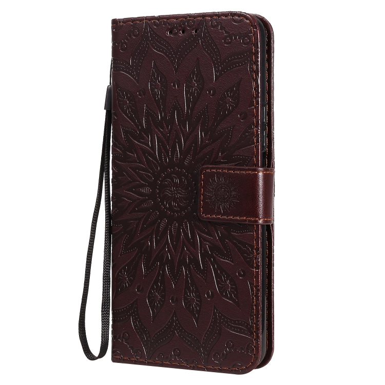For Huawei Enjoy Z Pressed Printing Sunflower Pattern Horizontal Flip PU Leather Case Holder & Card Slots & Wallet & Lanyard