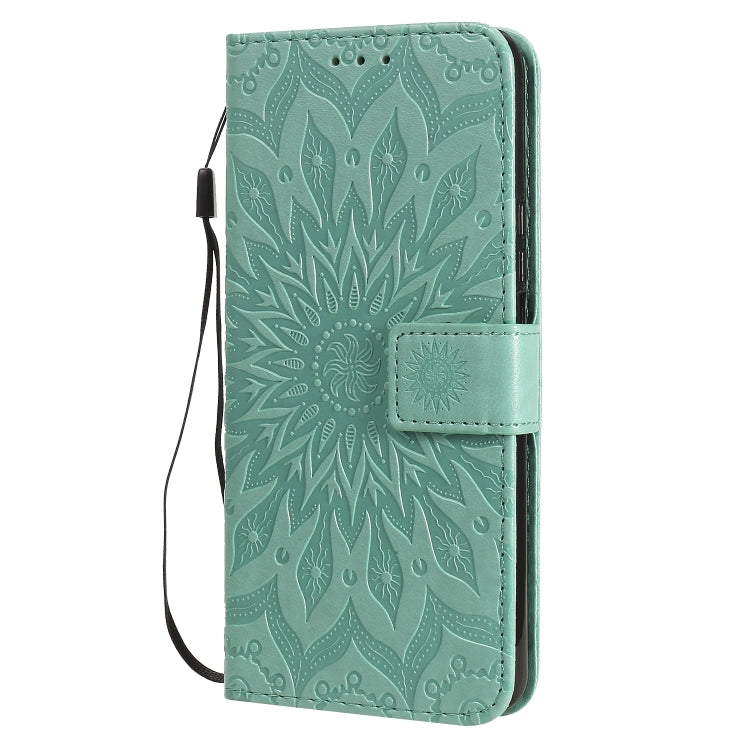 For Huawei Enjoy Z Pressed Printing Sunflower Pattern Horizontal Flip PU Leather Case Holder & Card Slots & Wallet & Lanyard