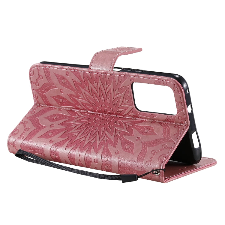 For Huawei Honor X10 Pressed Printing Sunflower Pattern Horizontal Flip PU Leather Case Holder & Card Slots & Wallet & Lanyard