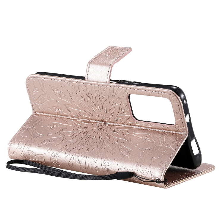 For Huawei Honor X10 Pressed Printing Sunflower Pattern Horizontal Flip PU Leather Case Holder & Card Slots & Wallet & Lanyard