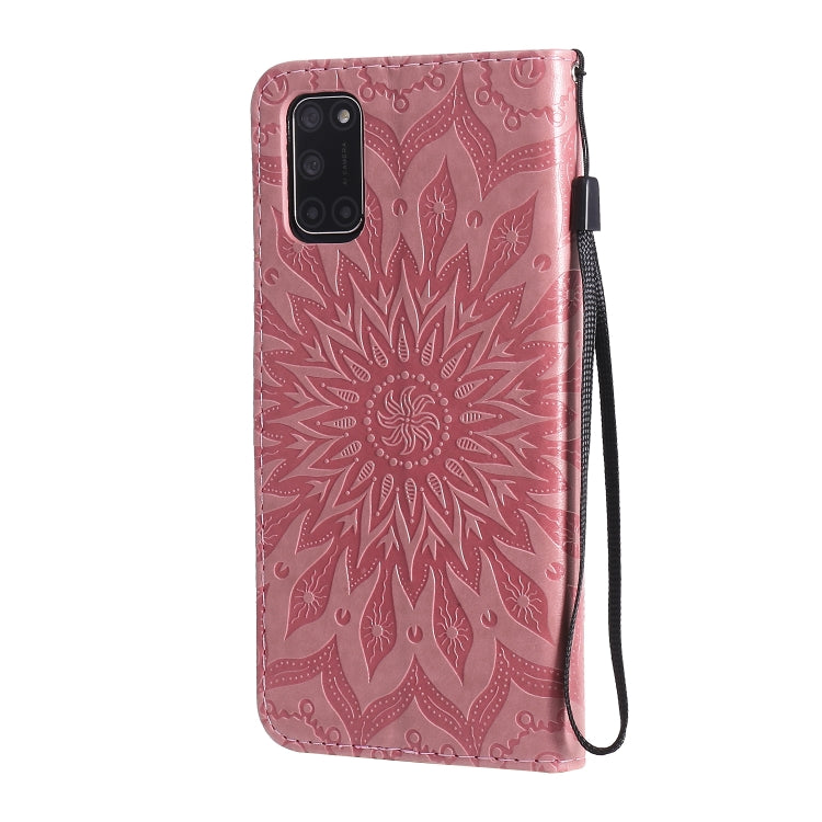 For OPPO A52 / A72 / A92 Sun Embossing Pattern Horizontal Flip Leather Case with Card Slot & Holder & Wallet & Lanyard