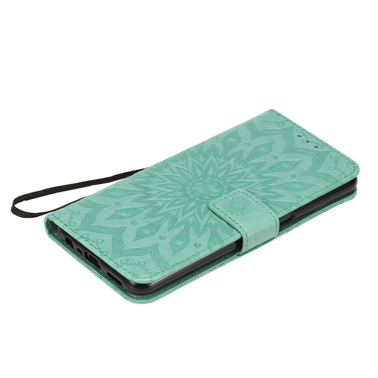 For OPPO A52 / A72 / A92 Sun Embossing Pattern Horizontal Flip Leather Case with Card Slot & Holder & Wallet & Lanyard