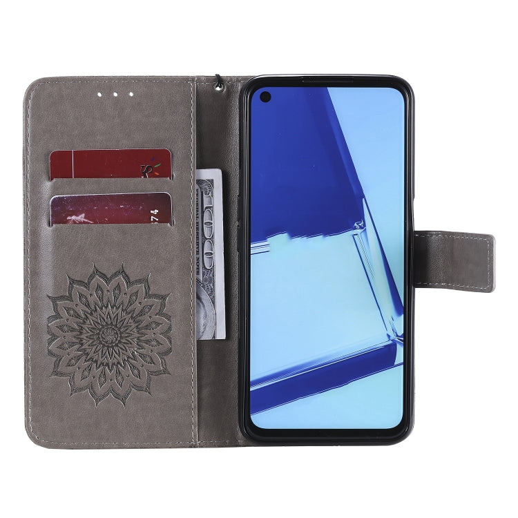 For OPPO A52 / A72 / A92 Sun Embossing Pattern Horizontal Flip Leather Case with Card Slot & Holder & Wallet & Lanyard