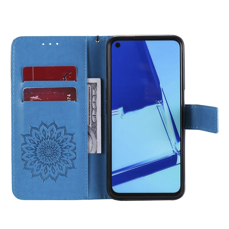 For OPPO A52 / A72 / A92 Sun Embossing Pattern Horizontal Flip Leather Case with Card Slot & Holder & Wallet & Lanyard