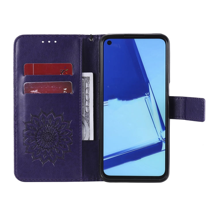 For OPPO A52 / A72 / A92 Sun Embossing Pattern Horizontal Flip Leather Case with Card Slot & Holder & Wallet & Lanyard
